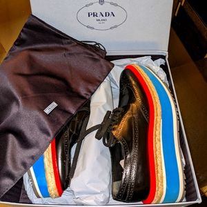 Vintage Iconic Prada platform brogues